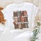 Leopard Mama Floral Retro T-Shirt, White and Natural Trendy Women's Tee with Wildflower Accents